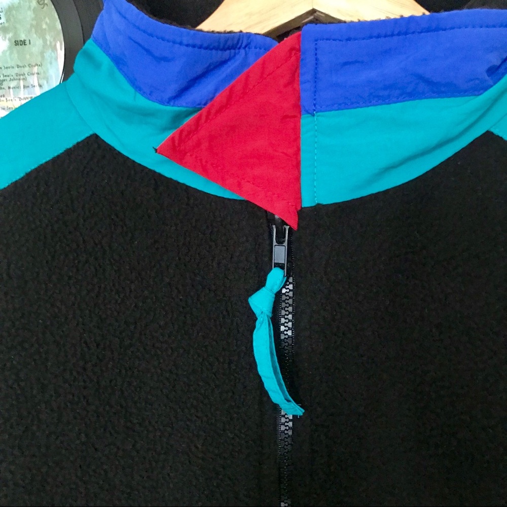 Urban Outfitters 90’s Vintage Retro Style ColorBlock Fleece Jacket - Picture 3 of 6